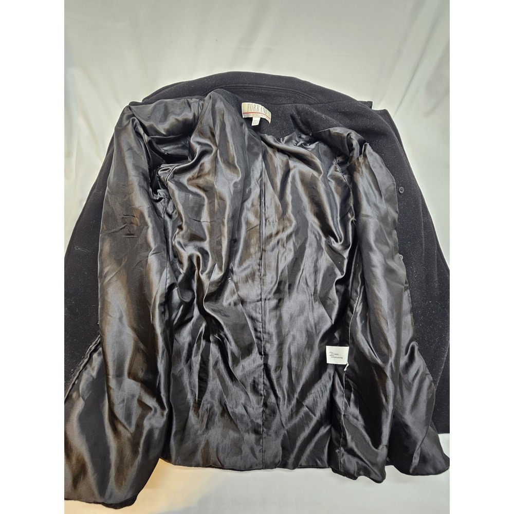 Forrani Forecaster Women's 100% Pure Wool Double Breasted Pea Coat Size 8 Black - Picture 8 of 10